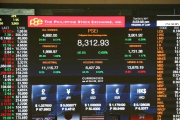 Saham Filipina "rebound" dengan indeks PSE berakhir naik 0,57 persen