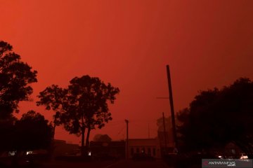 Langit merah saat kebakaran hutan di Australia