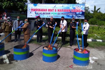 BBPOM Makassar musnahkan obat dan makanan ilegal senilai Rp1,4 miliar