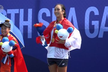 Aldila sabet emas pertama tennis tunggal putri