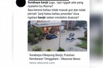 Surabaya dikabarkan juga terkepung banjir, ini penjelasannya