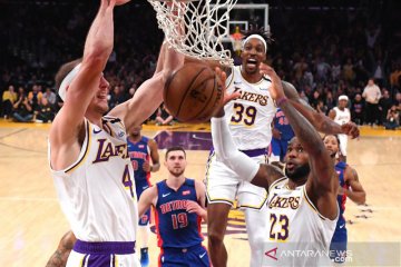Duet LeBron James dan Anthony Davis bawa Lakers kalahkan Pistons
