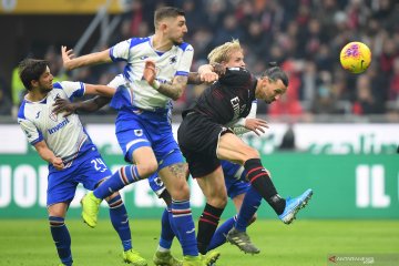 Zlatan Ibrahimovic belum mampu bawa AC Milan kalahkan Sampdoria