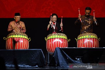 Presiden dan Wapres hadiri Rakernas PDIP di Kemayoran