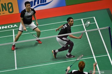 Aksi The Daddies saat bungkam pasangan Taiwan untuk melaju ke perempat final