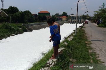DLHK Sidoarjo periksa busa yang menutupi sungai di Sumput