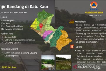 Jembatan putus diterjang banjir bandang, empat meninggal di Kaur