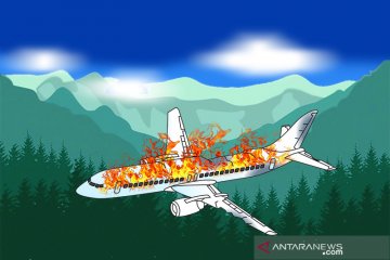 Pesawat Rusia terbakar usai mendarat darurat di Siberia