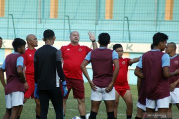 Latihan PSM Makassar untuk laga Play-Off AFC 2020