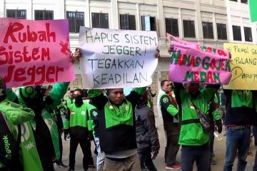 Ratusan driver Gojek di Medan tuntut kesetaraan order