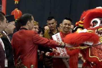 Presiden Jokowi kenakan cheongsam di perayaan Imlek Nasional
