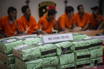 Polisi gagalkan peredaran 59 kilogram sabu asal Malaysia