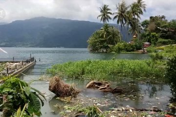 Air Danau Singkarak meluap genangi sawah dan rumah warga