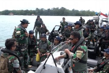 Kopaska patroli pengamanan laut di perairan Pulau Sebaru Kecil