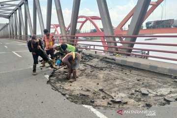 Jembatan Musi II Palembang ditutup selama 2 pekan akibat baut lepas