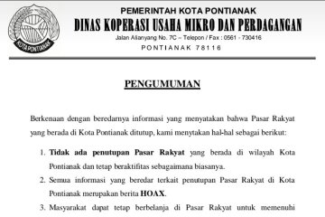 Hoaks, sejumlah pasar tradisional di Pontianak tutup dampak COVID-19