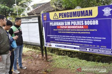 Polres Bogor tutup layanan SIM, BPKB, dan SKCK