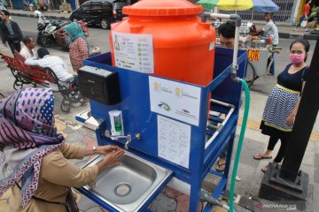 Fasilitas tempat cuci tangan portabel di kota Bogor