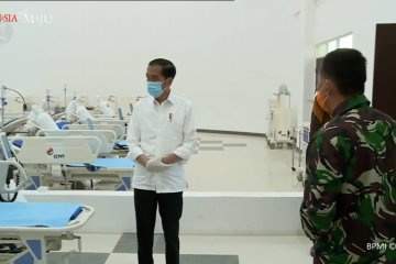 Presiden Jokowi tinjau RS darurat COVID-19 di Wisma Atlet Kemayoran