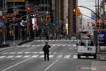 Suasana Times Square di tengah merebaknya COVID-19