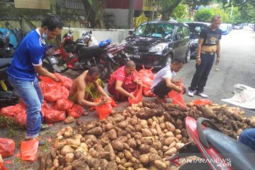 Satu ton ubi jalar disumbangkan TKI Malaysia pada rekan terdampak