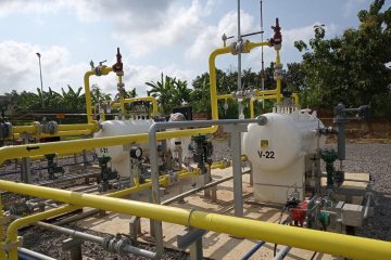 Fasilitas produksi sumur gas PHE Randugunting Rembang mulai beroperasi