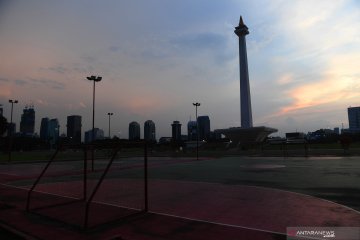 Suasana kawasan Monas saat pandemi COVID-19