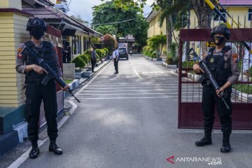 Penjagaan markas Polda Sulteng diperketat