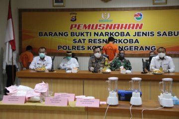 Polisi Tangerang musnahkan sabu-sabu 11,172 kg dari 22 tersangka