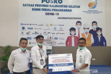 Untuk penanganan COVID-19 di Kalsel, Taspen bantu masker dan UKM