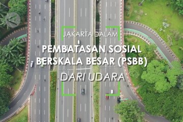 Jakarta dalam Pembatasan Sosial Berskala Besar dari udara