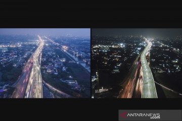 Perbandingan suasana tol layang Jakarta-Cikampek sebelum dan sesudah ditutup