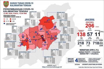 Pasien sembuh COVID-19 di Kalteng bertambah 12