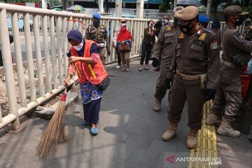 Pelanggar aturan PSBB capai 40 orang per hari di Jakarta Pusat