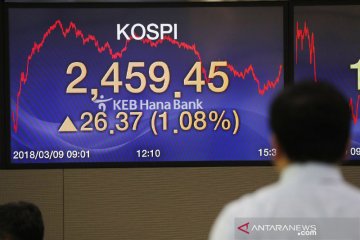 Saham Korea berakhir lebih tinggi, indeks KOSPI terangkat 2,25 persen