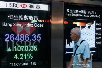 Saham Hong Kong ditutup naik, Indeks Hang Seng terkerek 17,14 poin