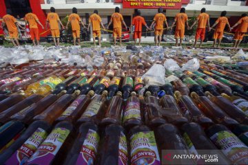 Pemusnahan barang bukti hasil operasi pekat di Polres Bogor