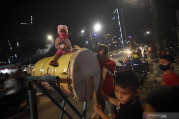 Suasana malam takbiran di Jakarta