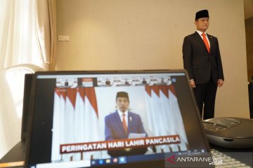 Mensos mengikuti upacara virtual peringatan Hari Lahir Pancasila