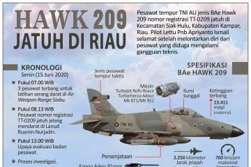 Hawk 209 TNI AU jatuh di Riau