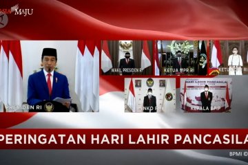 Presiden Jokowi pimpin upacara hari lahir Pancasila virtual