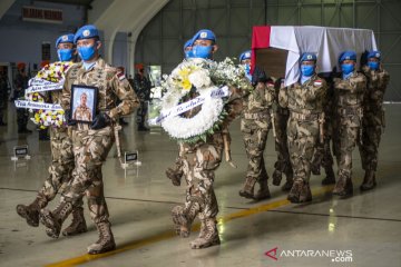 Pelepasan jenazah prajurit TNI yang gugur saat bertugas di Kongo