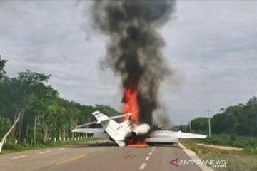 Militer Meksiko temukan pesawat terbakar, diduga pengangkut narkoba