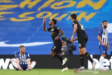 Hattrick Raheem Sterling warnai pesta 5 gol City ke gawang Brighton