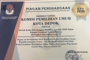 KPU Kota Depok raih tiga penghargaan