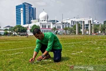 Persiapan shalat Idul Adha di Masjid Agung Al-Azhar