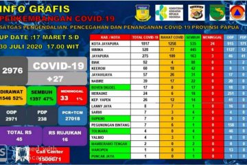 Enam kabupaten di Papua bebas COVID-19