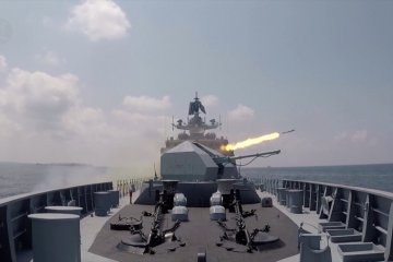 Armada Rusia gelar parade di Pangkalan AL Tartus, Suriah