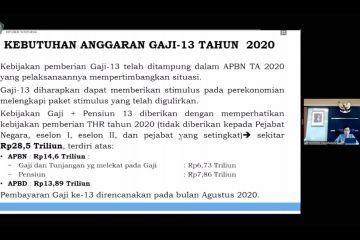 Gaji ke-13 ASN dan TNI Polri dibayarkan Agustus 2020
