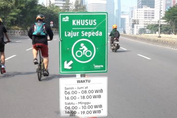 Jalur sepeda kawasan Sudirman diperpanjang hingga Medan Merdeka